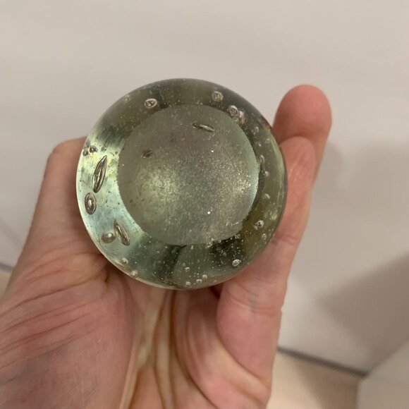 Pewter Fairy On Glass Ball Paperweight Decor - Picture 5 of 7